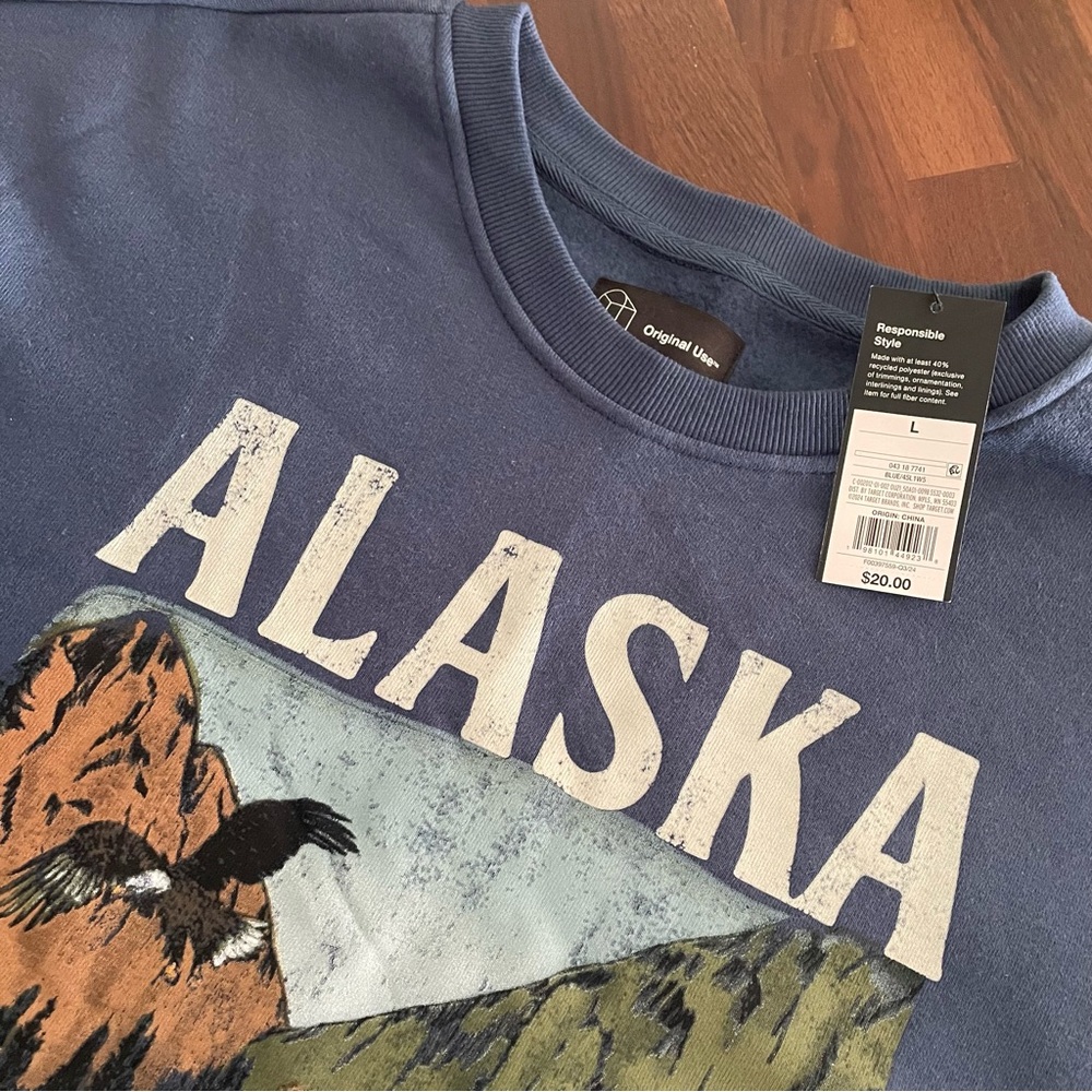 Original Use Blue Alaska Graphic Sweatshirt